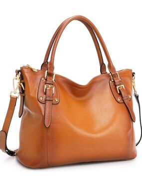 Katee Classic Brown Leather Tote Handbag - Women Bags